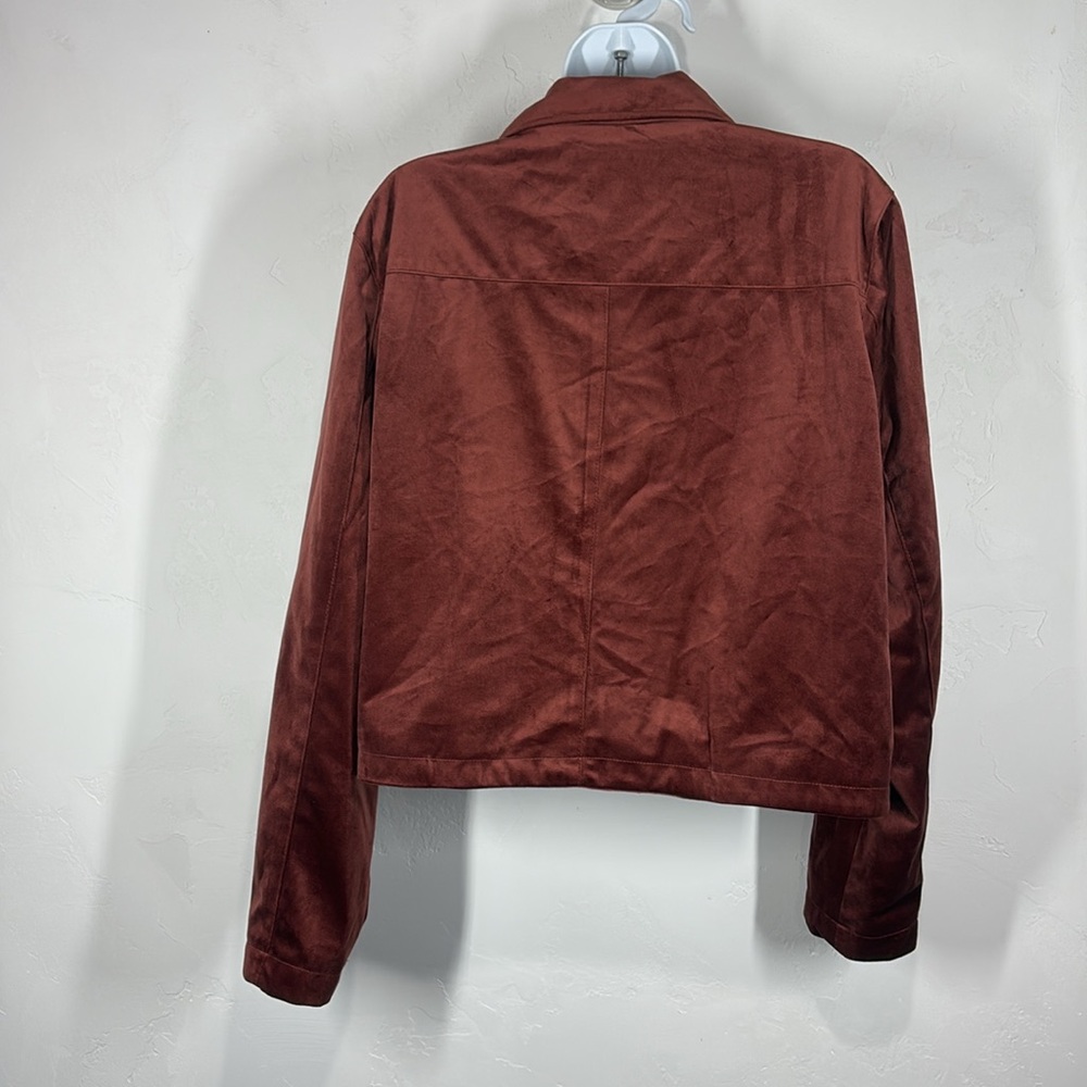 LC Lauren Conrad rust faux suede jacket size xl - Picture 8 of 12